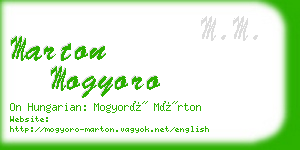 marton mogyoro business card